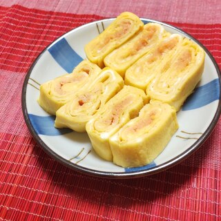 お弁当レシピ♪明太子入り卵焼き〜